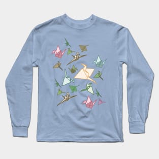 Paper Cranes origami birds Long Sleeve T-Shirt